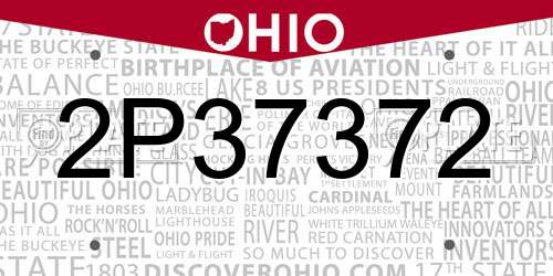 2P37372 Ohio License Plate
