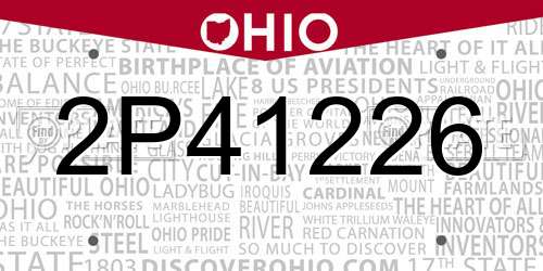 2P41226 Ohio License Plate