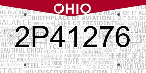 2P41276 Ohio License Plate