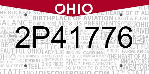 2P41776 Ohio License Plate