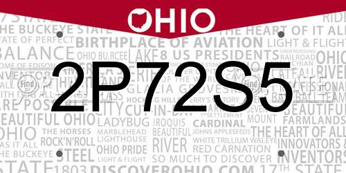 2P72S5 Ohio License Plate
