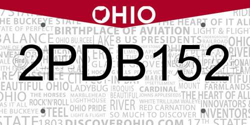 2PDB152 Ohio License Plate