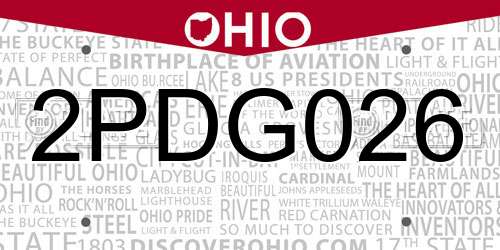 2PDG026 Ohio License Plate
