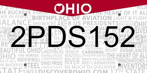 2PDS152 Ohio License Plate