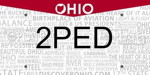 2PED Ohio License Plate