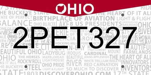 2PET327 Ohio License Plate