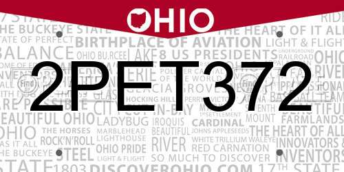 2PET372 Ohio License Plate