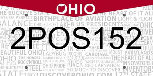 2POS152 Ohio License Plate