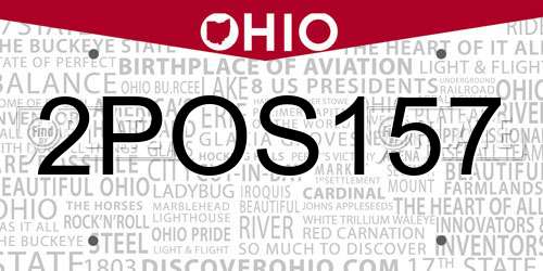2POS157 Ohio License Plate