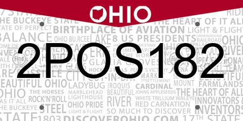 2POS182 Ohio License Plate