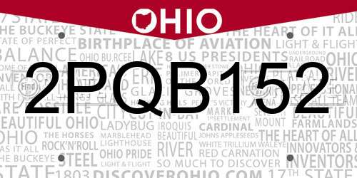 2PQB152 Ohio License Plate