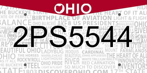 2PS5544 Ohio License Plate