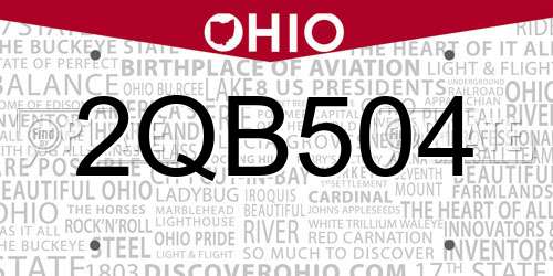 2QB504 Ohio License Plate