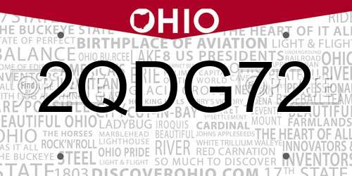 2QDG72 Ohio License Plate