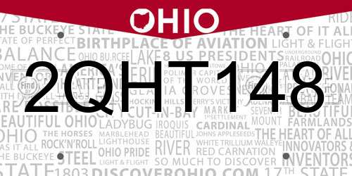 2QHT148 Ohio License Plate
