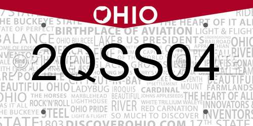 2QSS04 Ohio License Plate