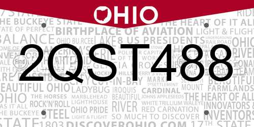 2QST488 Ohio License Plate