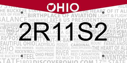 2R11S2 Ohio License Plate