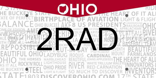 2RAD Ohio License Plate