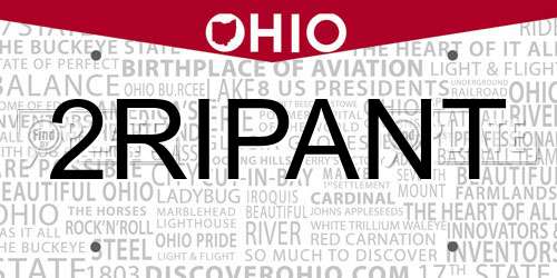 2RIPANT Ohio License Plate