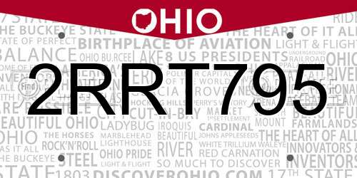 2RRT795 Ohio License Plate
