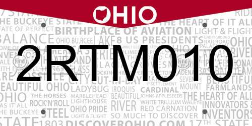 2RTM010 Ohio License Plate