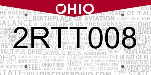2RTT008 Ohio License Plate