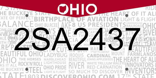 2SA2437 Ohio License Plate
