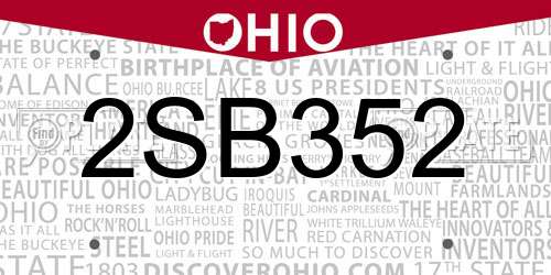2SB352 Ohio License Plate