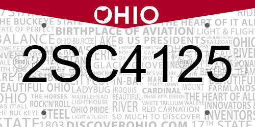 2SC4125 Ohio License Plate