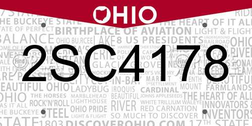 2SC4178 Ohio License Plate