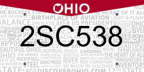 2SC538 Ohio License Plate
