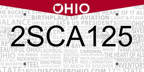 2SCA125 Ohio License Plate