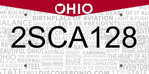 2SCA128 Ohio License Plate