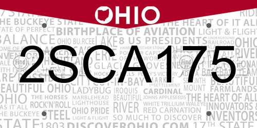 2SCA175 Ohio License Plate