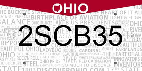 2SCB35 Ohio License Plate