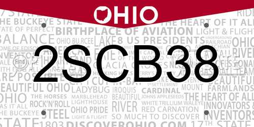 2SCB38 Ohio License Plate
