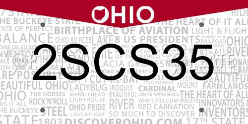 2SCS35 Ohio License Plate