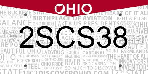 2SCS38 Ohio License Plate