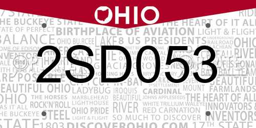 2SD053 Ohio License Plate