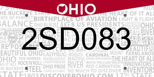 2SD083 Ohio License Plate