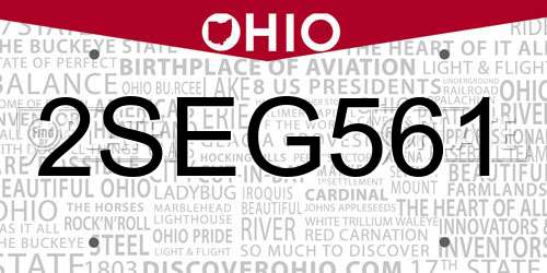 2SEG561 Ohio License Plate