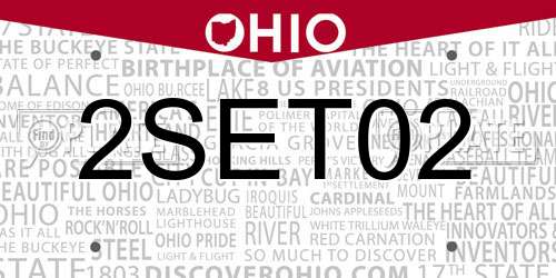 2SET02 Ohio License Plate