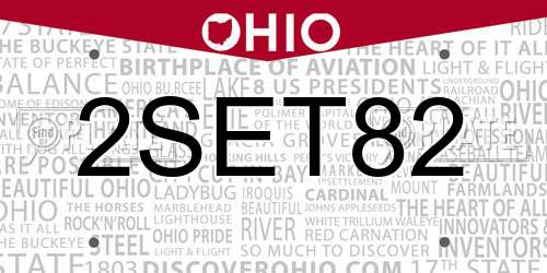 2SET82 Ohio License Plate