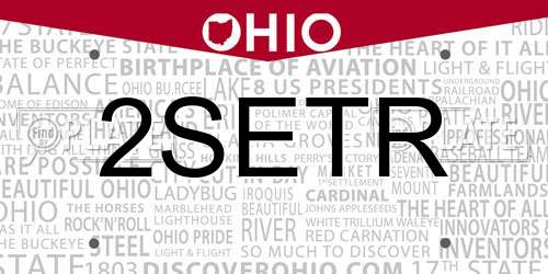 2SETR Ohio License Plate