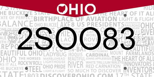 2SOO83 Ohio License Plate