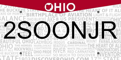 2SOONJR Ohio License Plate