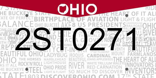 2ST0271 Ohio License Plate