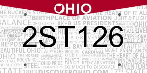 2ST126 Ohio License Plate
