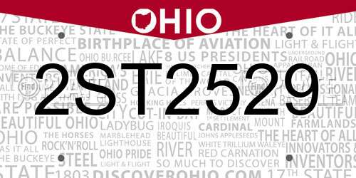 2ST2529 Ohio License Plate
